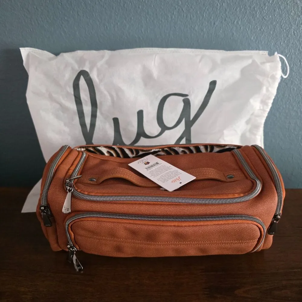 NWT lug Trolley Cosmetic Travel Case Copper W/ Animal Stripes Cosmetic Case